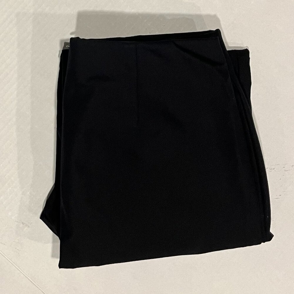 Theory Women's 8 Cotton High-Waisted Black Wide Leg Dress Pants